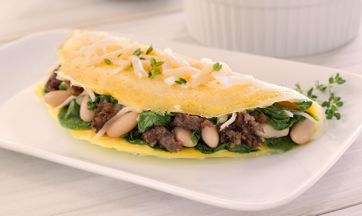Sausage and Spinach Omelet