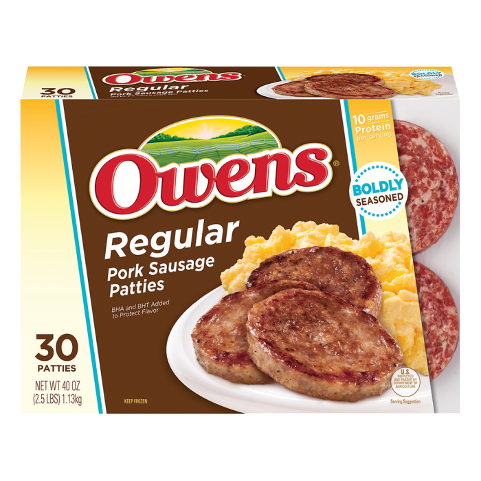  Owens® Frozen Pork Breakfast Sausage Regular 40 oz